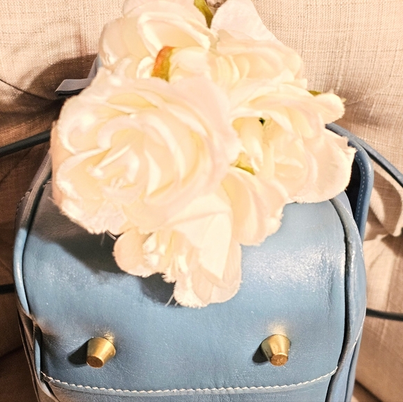 Vintage Coach Penelope Sachel / Travel Bag Purse # 9766 (Turquoise Blue) - Picture 11 of 16